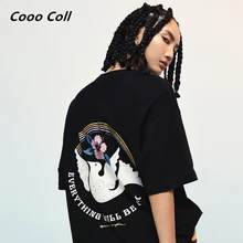 CoooColl футболка 19SS Новая мода хип хоп Свободный Повседневный хлопковый оверсайз Канье Уэст Джастин Бибер мир и любовь Миссия футболка для мужчин