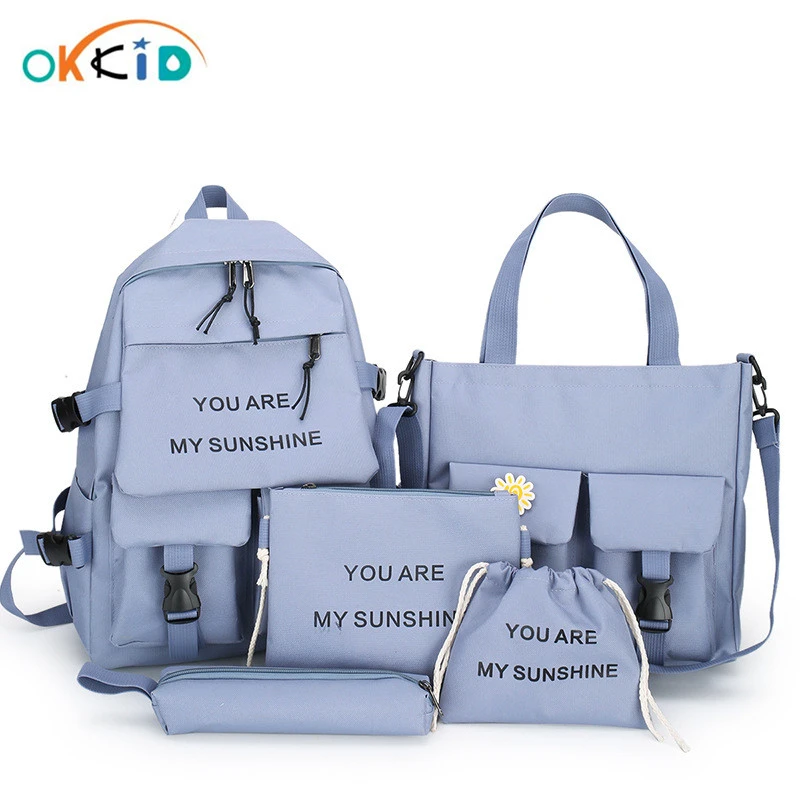 zo veel kruipen liefdadigheid Okkid 5 Stks/set Meisjes School Rugzak Set Student Boekentas Hoge  Schooltassen Voor Tienermeisjes Handtas Goedkope Rugzak Voor School| Schooltassen| - AliExpress