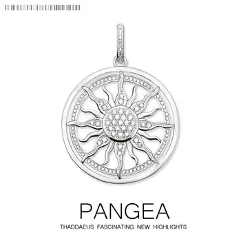 

Pendant Amulet Sun White CZ Pave,2018 Fashion 925 Sterling Silver Jewelry Europe Style Fashion Accessorie Gift For Men Woman