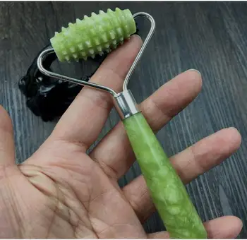 

KCONYD 50/200/500/1000pcs Factory Wholesale Natural Jade Face Roller-Xiuyan-Metal stents with Welding-Single roller with teeth