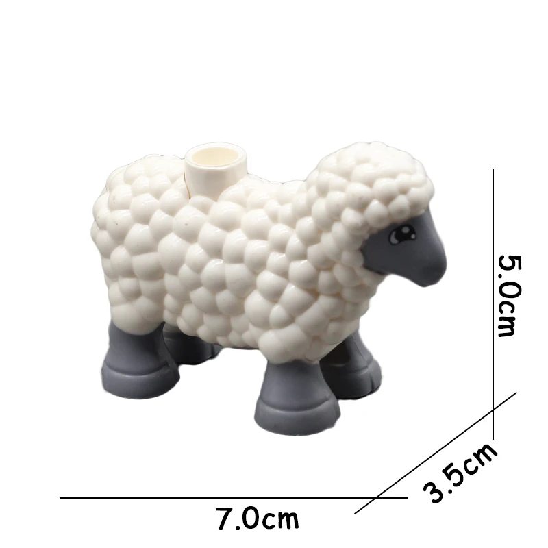 Big Size Building Blocks Animal Accessories Farm Figures Pig Rabbit Chicken Duck Dog Cat Bird horse Cow Sheep DIY Toys Gifts