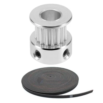 

1Pcs Aluminum GT2 16 Teeth 6Mm Bore Timing Belt Pulley Flange Synchronous Wheel for 3D Printer & 1Pcs 6Mm GT2 RF Fiber Glass Rei