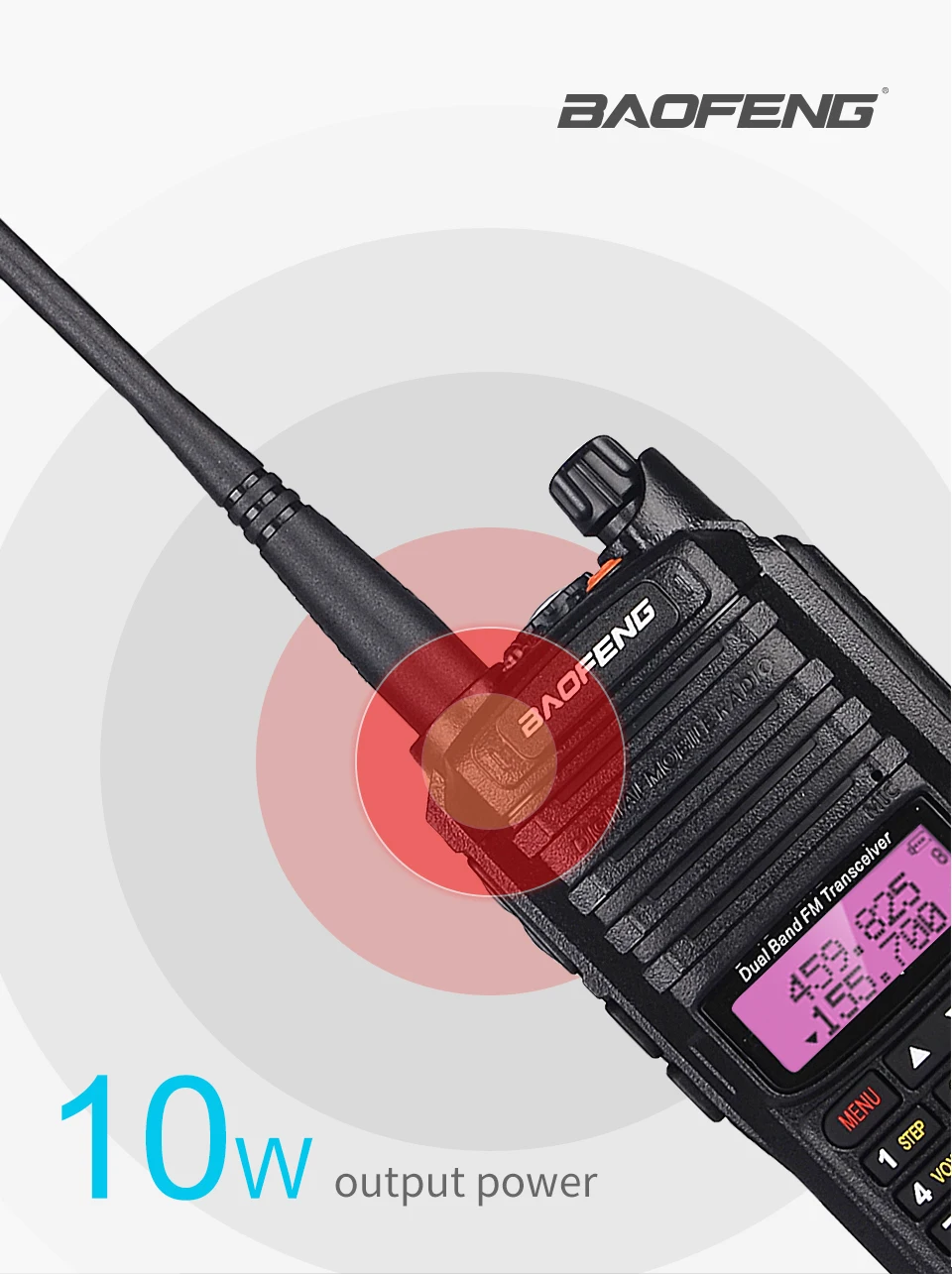 Мощный 10 Вт Baofeng UV-9R plus Walkie Talkie UV9R портативный CB Ham Радио 9rhp двухдиапазонный КВ трансивер 4800 мАч двухстороннее радио