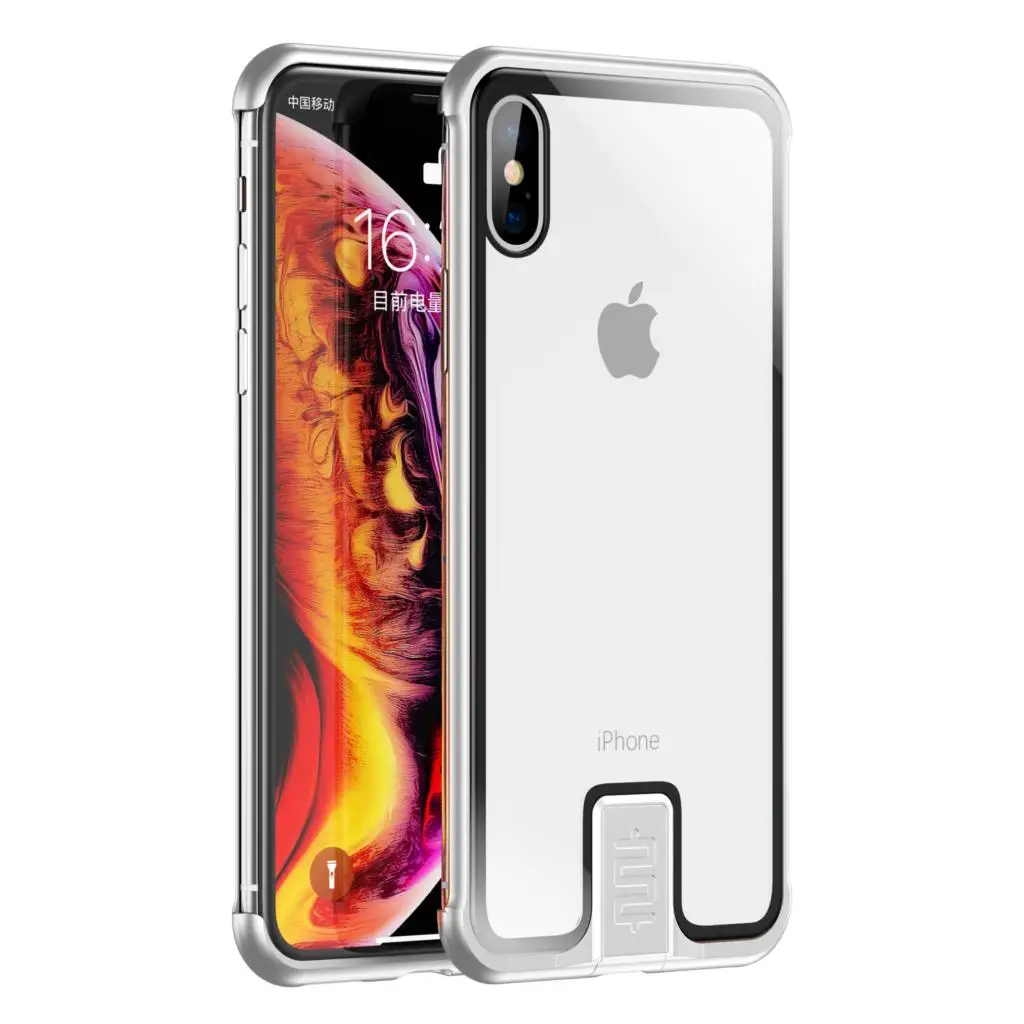 Серебристый Beyour металлический чехол s для iPhone XR, чехол из закаленного стекла для телефона, чехол-бампер для iPhone 11 Pro Max XS MAX X 7 8 Plus, чехол - Цвет: Серебристый