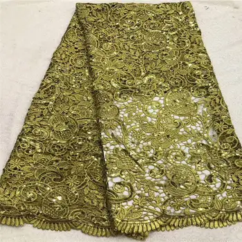 

High Quality African French Net Tulle Lace Fabric for Party New Style Hot Selling Glued Glitter Sequins Cord Lace Fabric LR912A