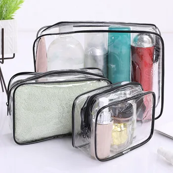 

Travel Transparent Cosmetic Bag PVC Women Zipper Clear Makeup Bags Beauty Case Make Up Organizer Storage Bath Toiletry Wash Bag