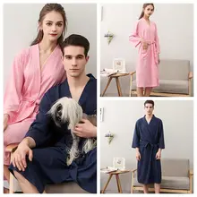 Кимоно pigiama Вафельный Халат для женщин размера плюс для влюбленных мужской Халат водопоглощающее модное полотенце банный халат Camicia da notte