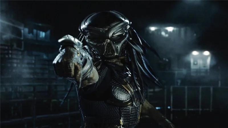 New The Predator Cosplay Mask Helmet Infrared LED Type Antenna Latex Halloween Party Horror Face Head Mask with Long Hair