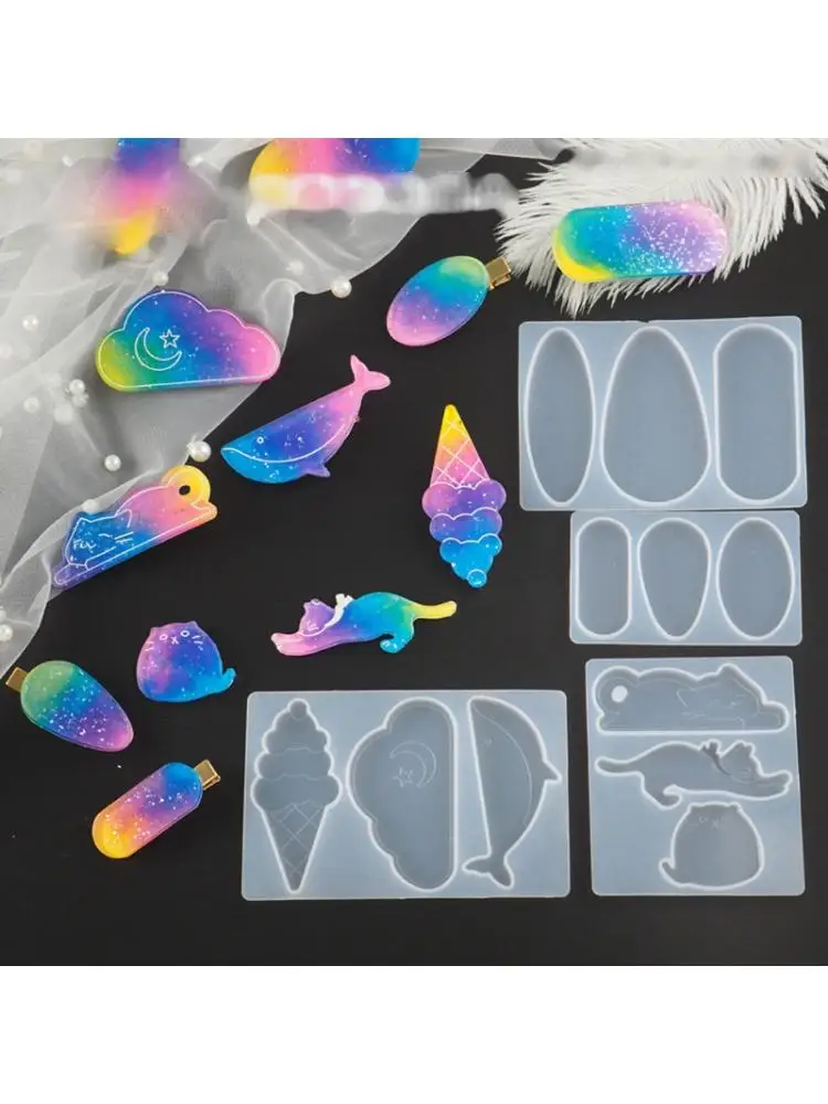 4 шт. заколка в виде геометрических фигур для кошек ювелирные изделия из смолы