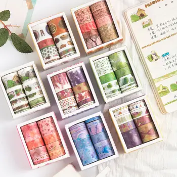 

10Pcs/Set Green Plant Washi Tape Solid Color Masking Tape Decorative Adhesive Tape Sticker Scrapbooking Diary Stationery Supply