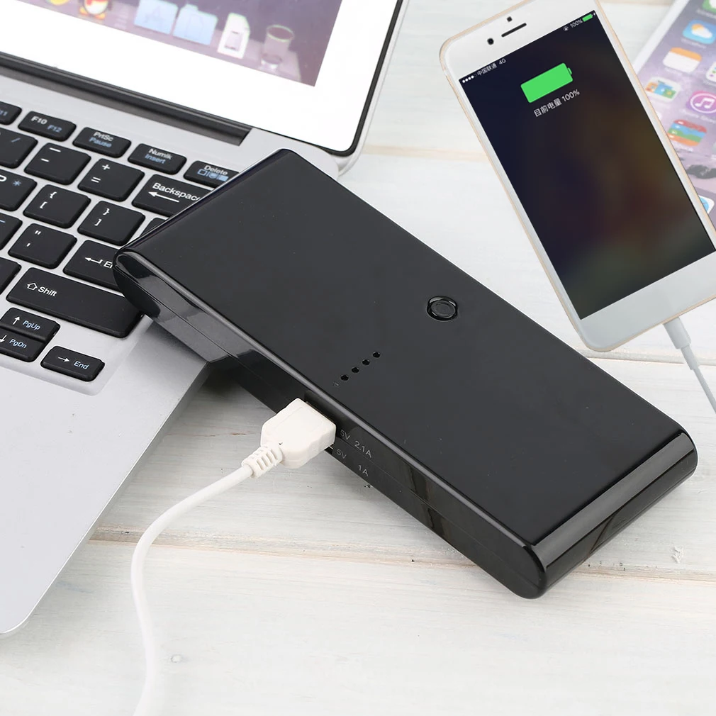 50000mAH Универсальное Резервное копирование 2 USB зарядное устройство Внешний внешний аккумулятор банк питания с кабель передачи USB черный