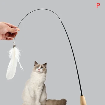 

2020 Multi-Styles Interactive Sisal Balls Feather Cat Sticks Teaser Wand Playing Rod Cat Toys