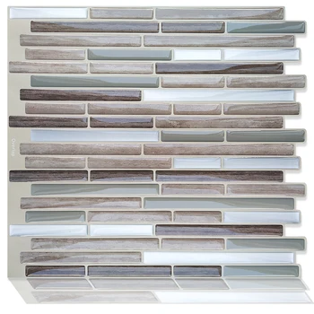 

3D Waterproof Self Adhesive Tile Wall Stickers Kitchen Vinyl Mosaic Peel and Stick