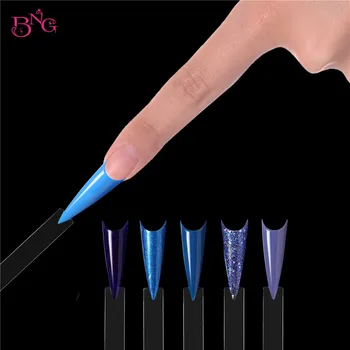

50pcs False Nail Tips Fan Half Fake Nail Art Polish Color Card Acrylic Practice Chart Palette Buckle Ring Practice Display Tool