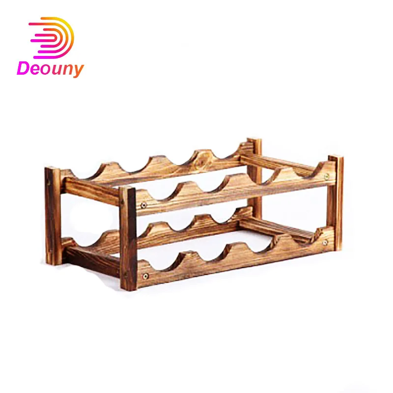 

DEOUNY Creative Solid Wood Wine Rack Decoration Home Restaurant Wine Cabinet Modern Minimalist Display Shelf Barware