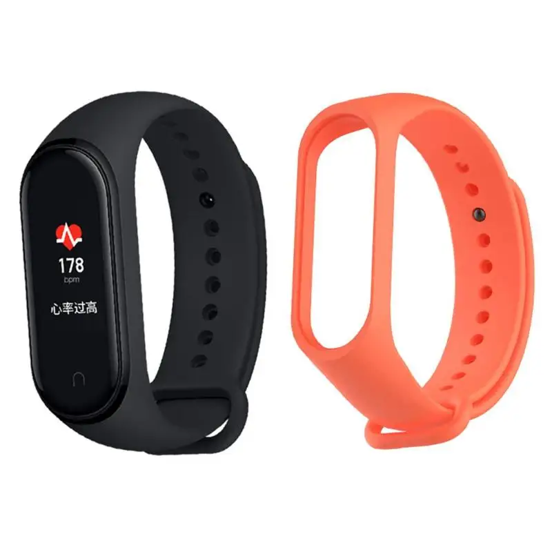 Оранжевый Xiaomi Mi Band 4 0,95 дюйма AMOLED 5ATM смарт-браслет с ремешком - Цвет: Оранжевый