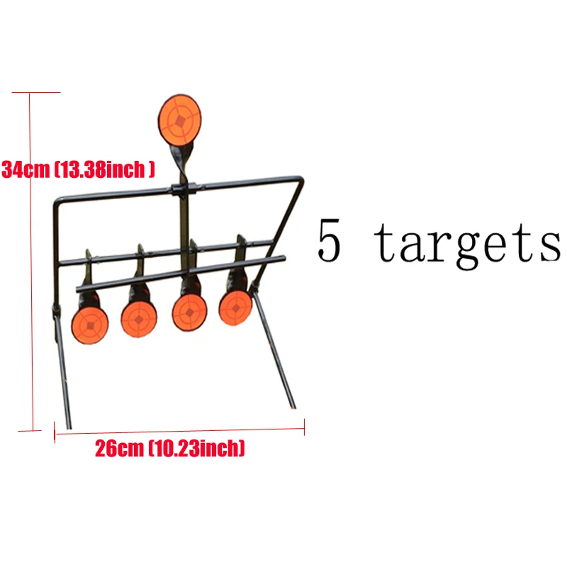 Высокое качество новая съемка 5/7/9 целевые показатели металлический автоматический сброс вращающийся на открытом воздухе Охота практика Стрельба Цель Тактический - Цвет: 7 Target Plates