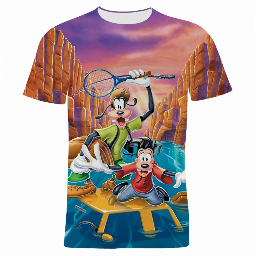 Футболка Goofy для мальчиков и девочек мультяшный 3d-принт аниме детские летние
