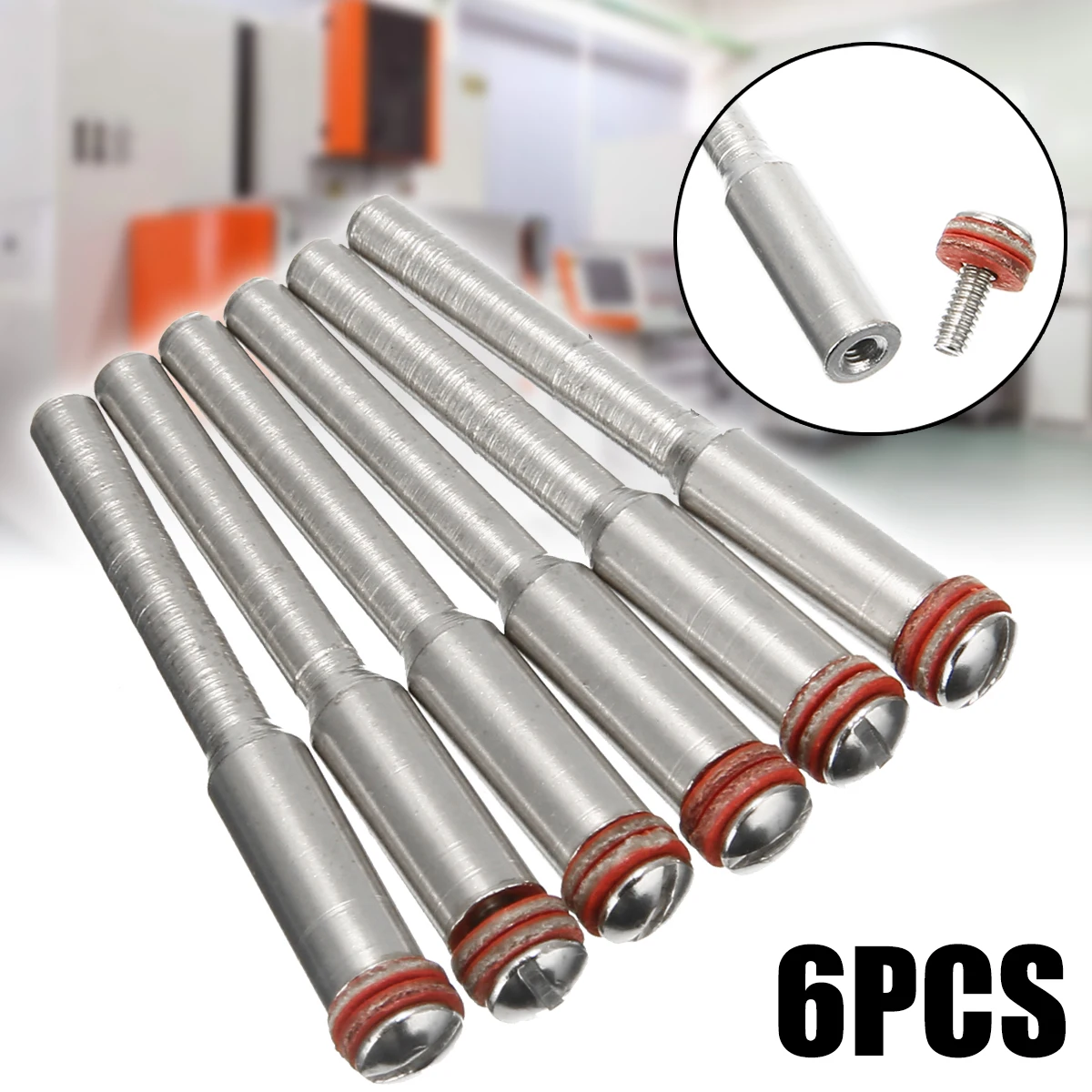 6pcs Shank Rotary Mandrel New Metal Shank Accessory Rotary Tool 1/8 Shank Mandrel For Disc Cut Polish Easy To Use Durable