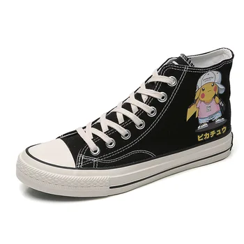 

Cartoon Shoes Boys Sport Shoes High Top Canvas Sneakers Men Designer Unisex Sneakers Flat Casual School Shoes Pikachu