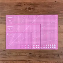 Esteira de corte a3 a4 a5 pvc retalhos almofada de corte a3 retalhos ferramentas manual diy ferramenta placa de corte dupla face auto-cura cor rosa