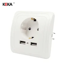¡KEKA UE enchufe de puerto Dual USB hembra adaptador/cargador de pared de carga 2A adaptador/cargador de pared de salida blanco pop sockets CE