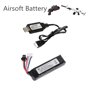 

11.1v 2000mah 451865 Lipo Battery + Charger for Electric Water Guns Battery RC Helicopter 3S Lithium Polymer Battery SM-2P Plug