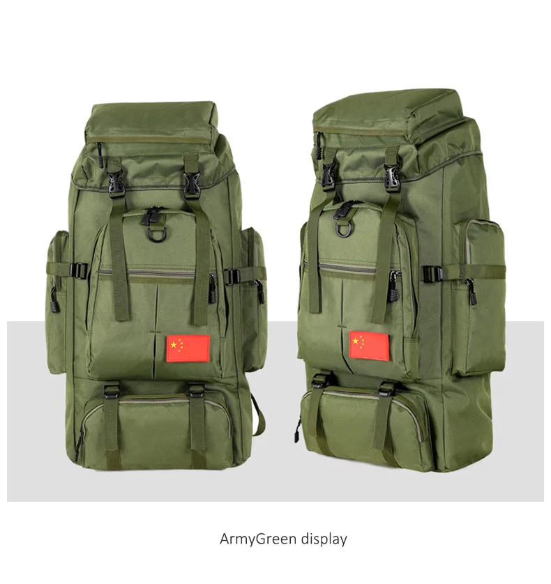 Men's 75L Sports Military Backpack Outdoor Waterproof Tourist Tactical Hiking Bag Camouflage Large Capacity Army Travel Rucksack