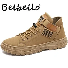 Autumn new Martin boots Korean version of the wild retro trend casual high shoes men canvas tide shoes