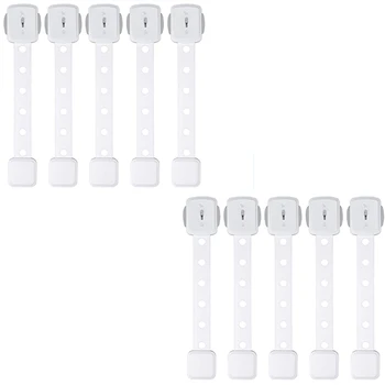 

Child Safety Locks, 10 Pack Baby Proofing Cabinet Locks No Drilling Super Strong Adhesive Double Lock System