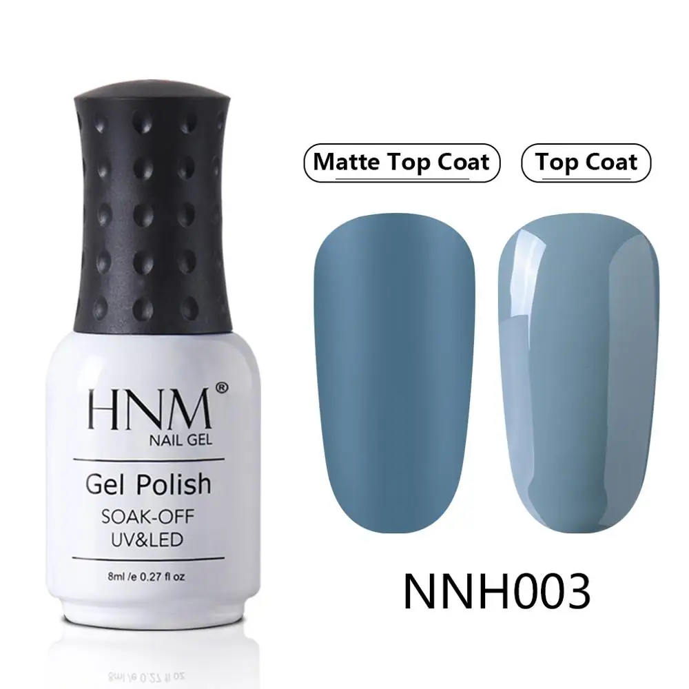 HNM синий серый матовый эффект гель лак для ногтей нужно матовое верхнее покрытие база Полупостоянный УФ светодиодный гибридные Лаки гель лак - Color: NNH003