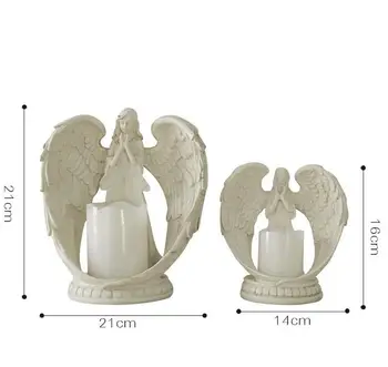 

[HHT] Nordic Creative Angel Girl Sculpture Candle Candlestick Ornaments Home Decor Living Room Bookcase Crafts Resin Statue