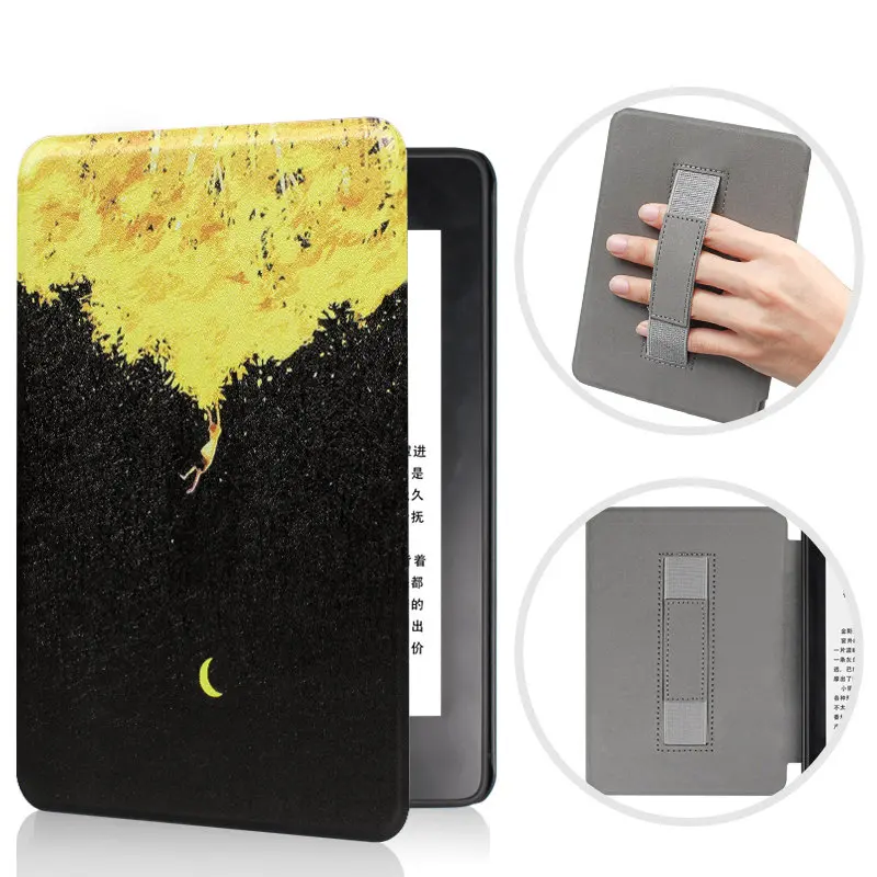Kid and tree Волшебный чехол для Amazon Kindle Paperwhite 4 из искусственной кожи, тонкий Чехол-книжка для нового Paperwhite с ремешком на руку - Цвет: Kid and tree
