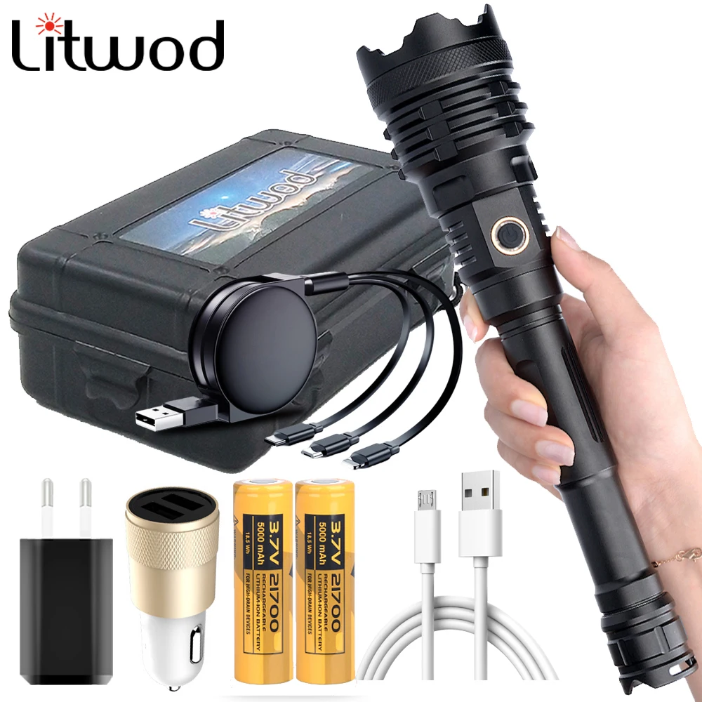 XHP110.2 16-core The Most Brightest Led Flashlight Power Bank 10000mah Torch Usb Rechargeable 21700 Battery Zoomable Lantern 50W | Освещение