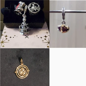 

2020 New Style 925 Silver Double Heart Spinning Time Turner Charm, Delicate Unique Jewelry For Girlfriend's Anniversary Gift