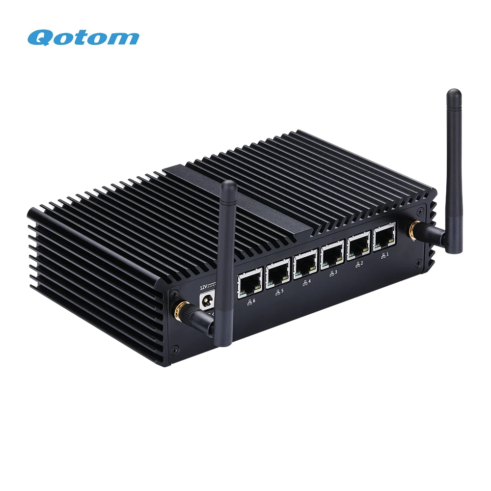 QOTOM 6 Gigabit Lan мини-ПК с трехъядерным, i5-7200U I3-7100U двухъядерный процессор 2,4 ГГц Kaby Lake безвентиляторный мини маршрутизатор брандмауэра