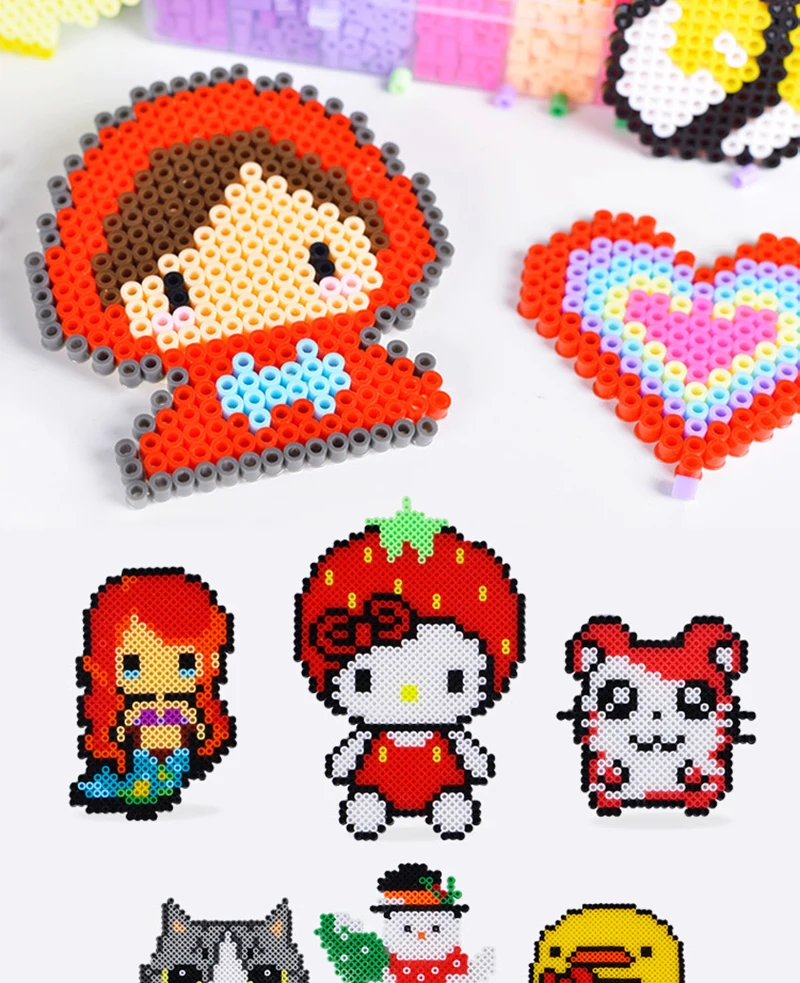 6800 шт 5 мм бисер Perler DIY Развивающие игрушки для рукоделия головоломка пиксель+ Инструменты+ аксессуары Хама Набор Бусин