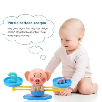 

Cartoon Monkey Dog Digital Scale Balance Toy Children Math Early Learning Toys Parent-child Interaction Closely United