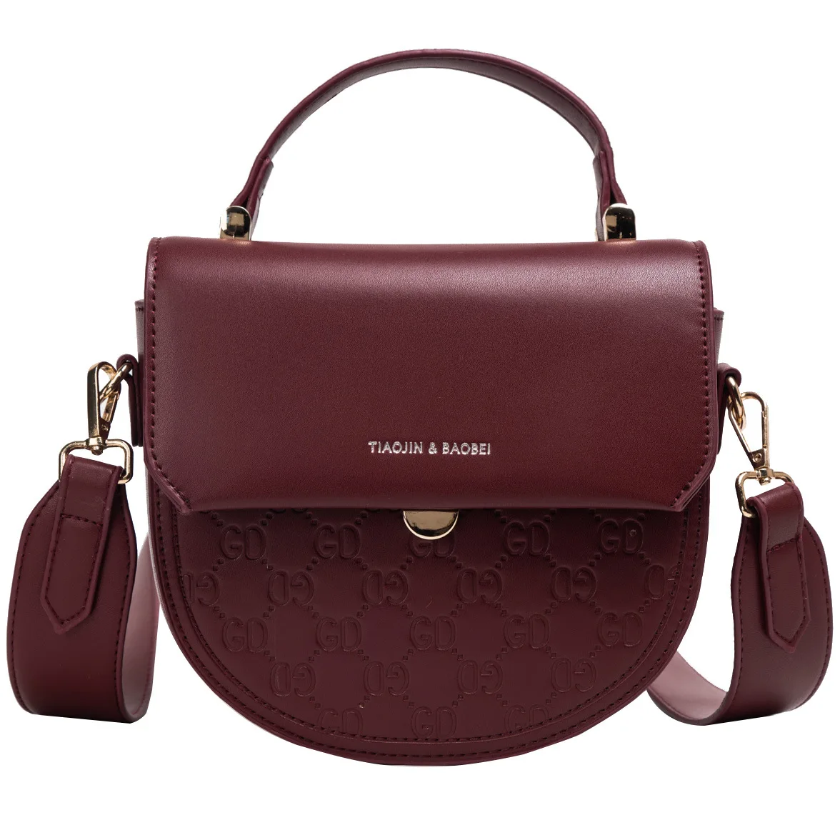 

Women's Fashion Embossing PU Handbag Mini Lock Decoration Flap Crossbody Bag Shoulder Bag with Wide Strap for Office Daily