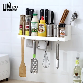 

Kitchen Racks Boxes Seasoning Knife Chopsticks Hanging Storage Hooks Punch Free Wall Mounted Holder Organizers Home Organization