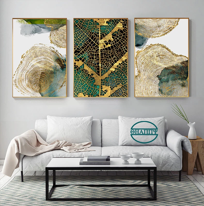 

Abstract Golden Leaf Vein Painting Tableaux Big Poster Wall Art Canvas Painting Poster and Print Decoration Pictures Unframed
