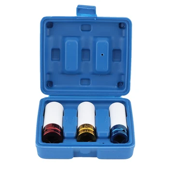 

3Pcs Wheel Hub Nut Impact Socket Set With Blow Molded Storage Case Suitable For Any 1 / 2inch Driver Ratchet /Bars