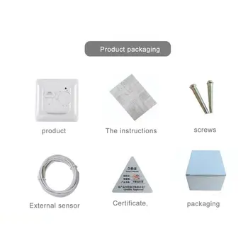 

V719H Indoor Warming Temperature Controller 220V 16A Manual Operation Floor Room Thermostat Heating Room Control Switch