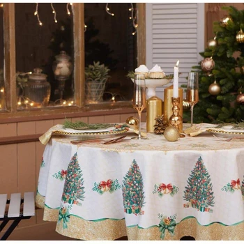 

Tablecloth "Ethel" Golden Christmas d = 150 +/- 2cm with GMVO, 100% chl, twill 190 g / m2 5072938