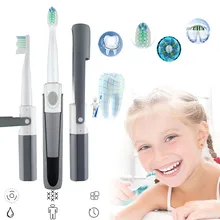 IPX7 водонепроницаемый дизайн электрическая зубная щетка мини заранее зарядная батарея управляемая беспроводная звуковая электрическая зубная щетка для ухода за полостью рта