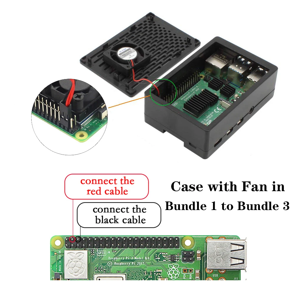  Original Raspberry Pi 4 Model B Kit+ABS Case+Fan or 3.5 inch Touch Screen+3A Type-C Power Supply+He