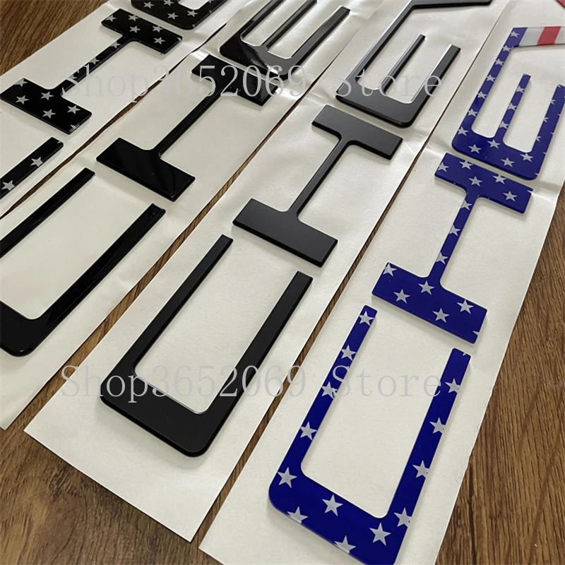 Big ABS Letters Emblem for CHEVROLET Silverado Pickup Car Styling Refitting Lower Trunk Grooves Nameplate USA Flag Logo Sticker |