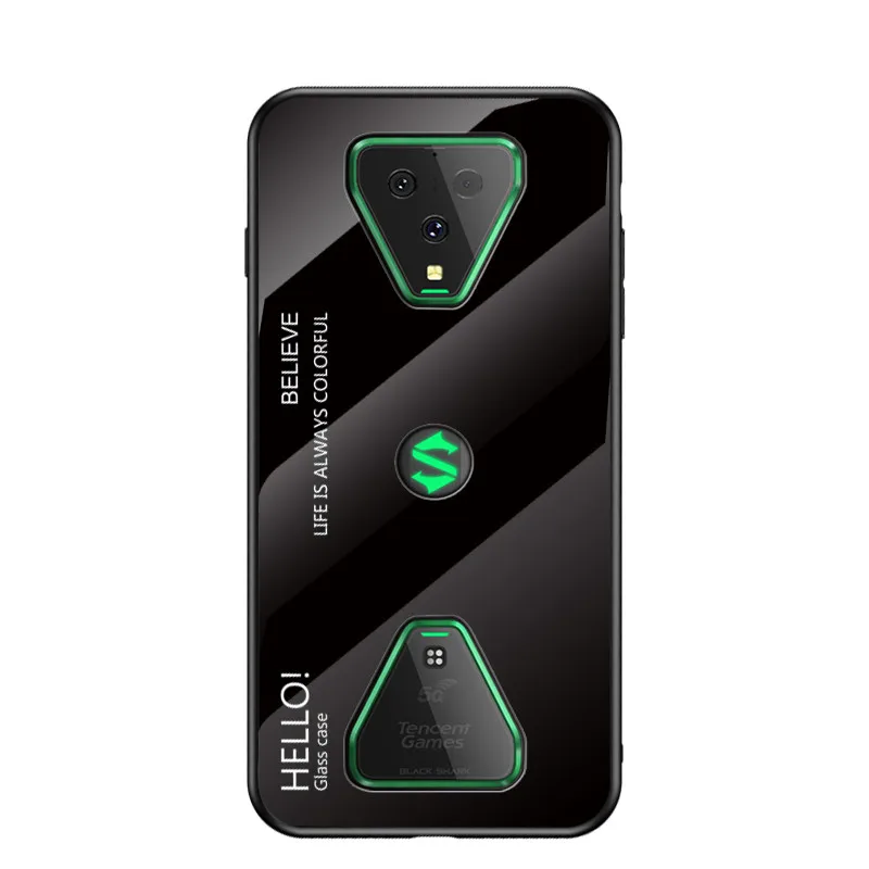 Stained Tempered glass Case For Xiaomi Black Shark 3 Case Full Protective Back Cover For Xiaomi Black Shark 3 Pro Phone Bag Stained Tempered glass Case For Xiaomi Black Shark 3 Case Full Protective Back Cover For Xiaomi Black Shark 3 Pro Phone Bag