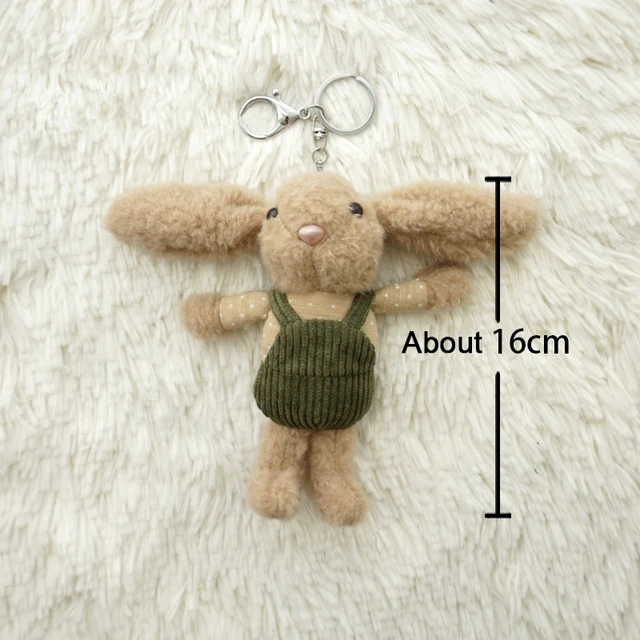 Korea Cute Long-eared Rabbit Keychain Plush Bunny Car Student Backpack Pendant Stuffed Soft Doll Bag Decoration Gift 2