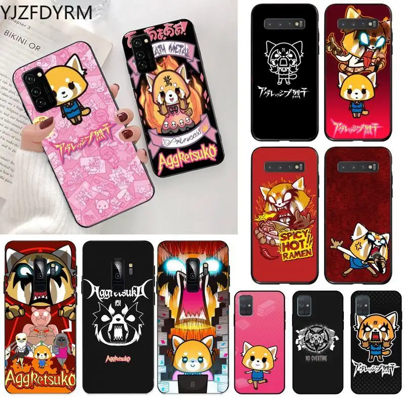 

YJZFDYRM cartoon tv series aggretsuko Phone Case for Samsung S20 plus Ultra S6 S7 edge S8 S9 plus S10 5G lite 2020
